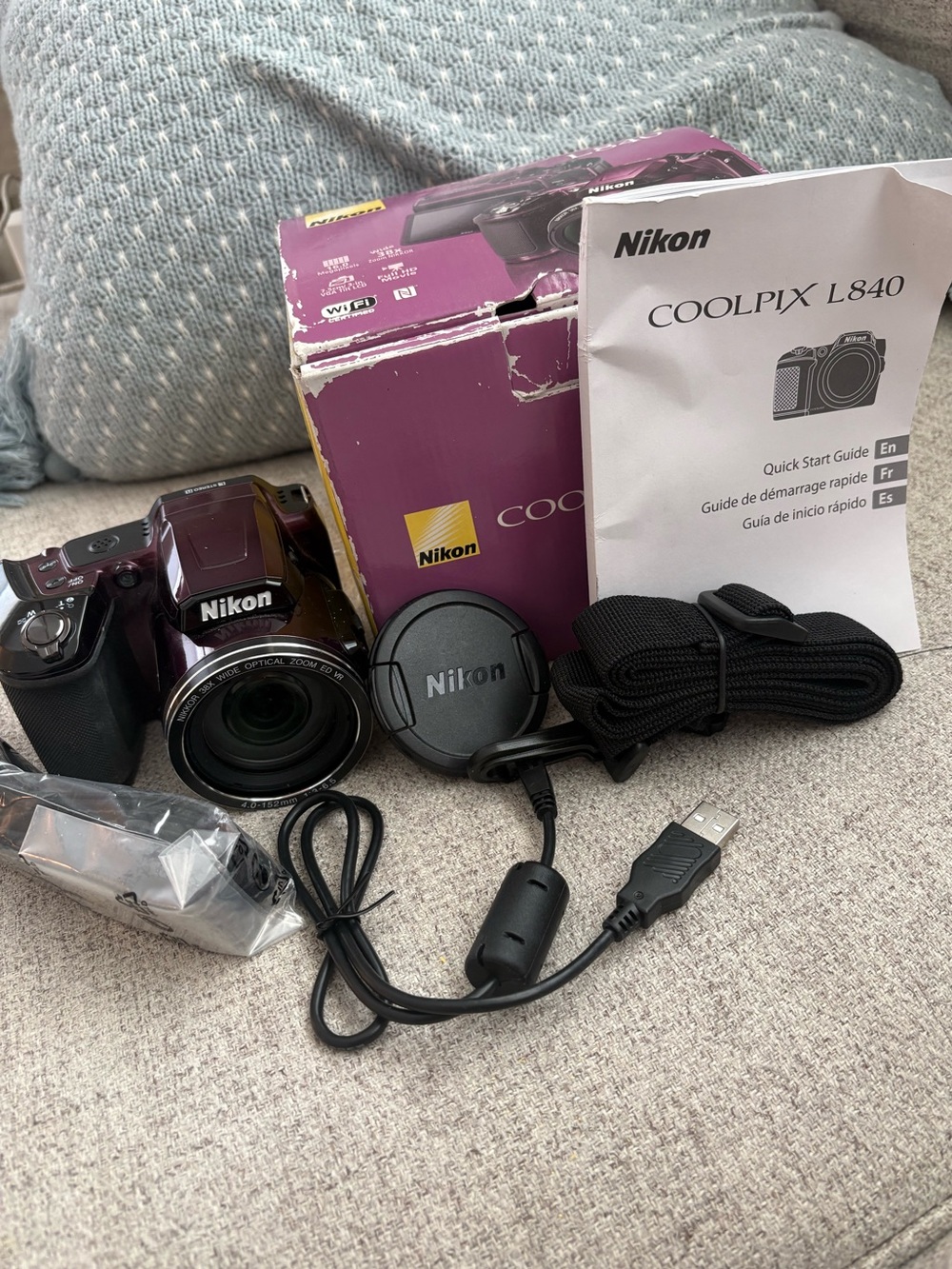 Nikon COOLPIX L840 16MP Digital Camera 38x Optical Zoom Plum Purple w/ Box